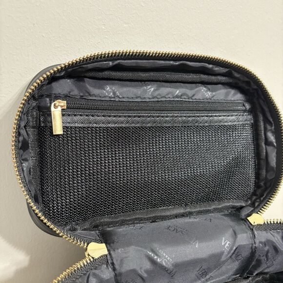 Versace Train Style makeup bag with brush holders Greek Key Gold Logo - Picture 8 of 9